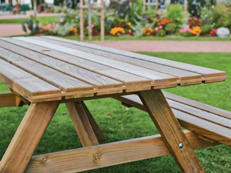 table de pique nique rustique