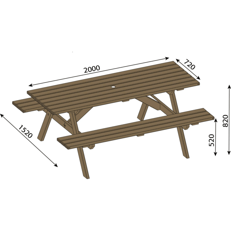 table de pique nique rustique