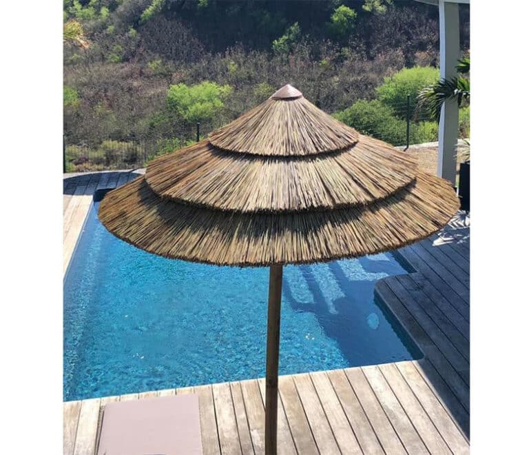 parasol exotique palapa Éco en roseau mixte