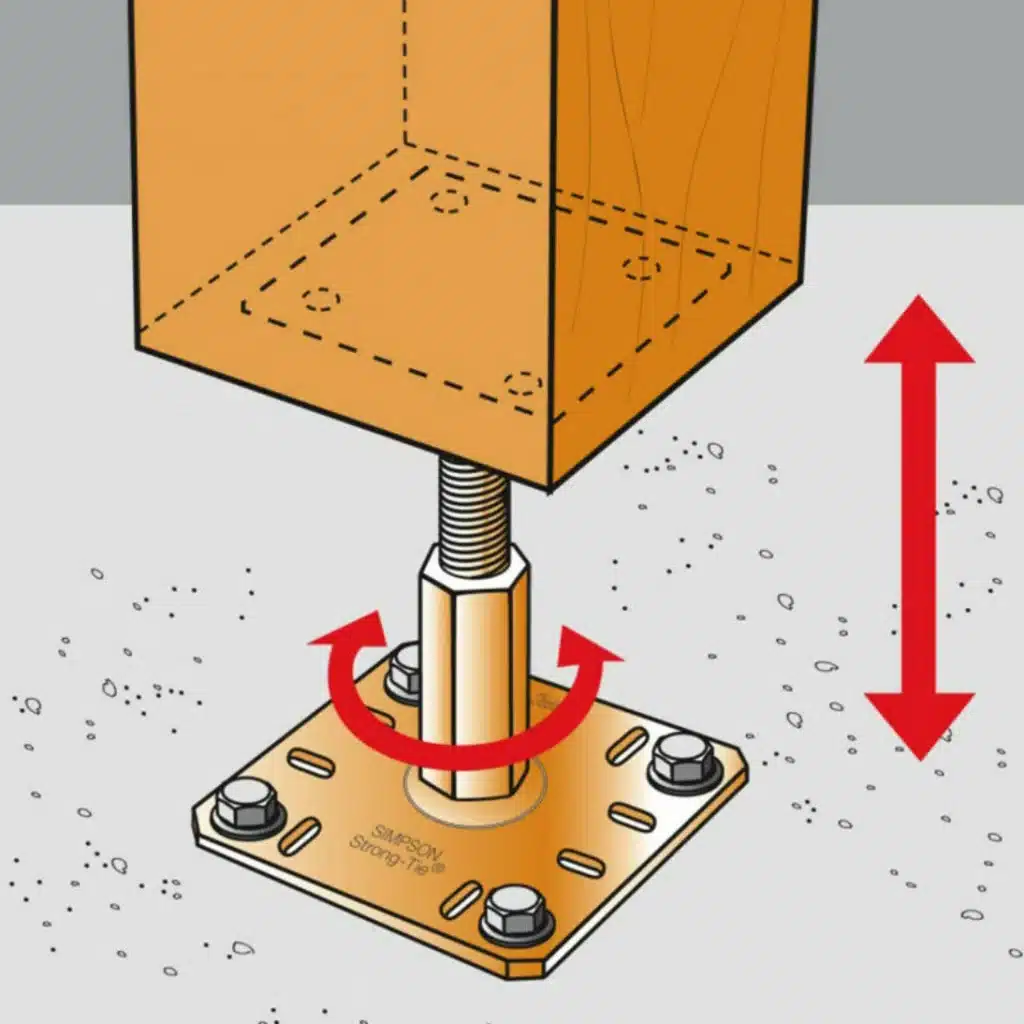 Pied de poteaux réglable